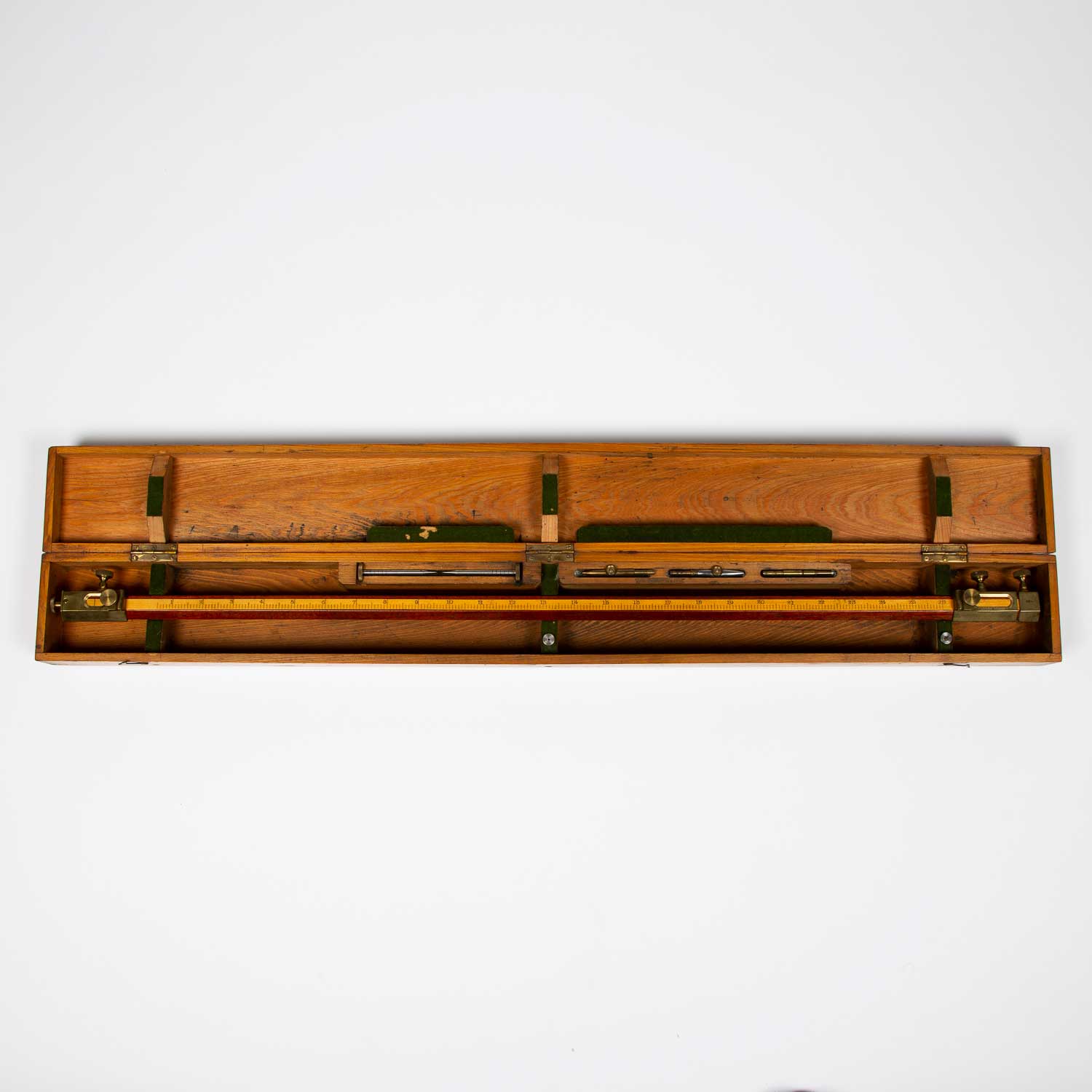 WWI era Woolwich pattern 26 inch beam compass in fitted transit case