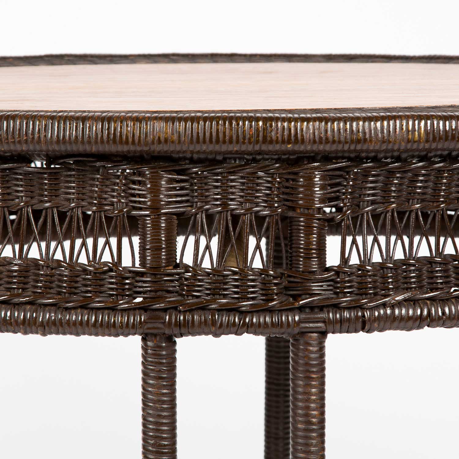Tall Rattan Table Rattan Table - oak and rattan oval table width: 85 cm.