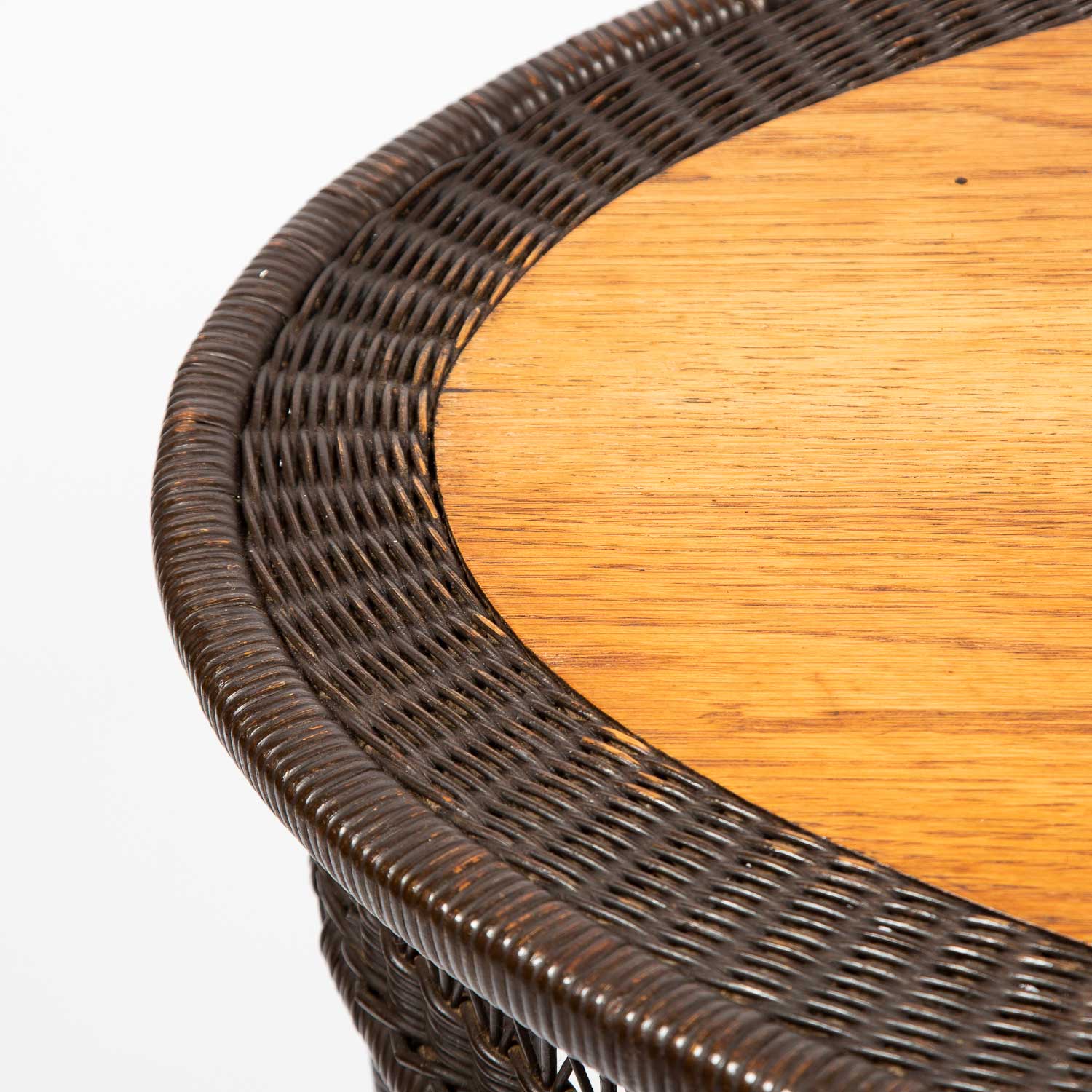 Tall Rattan Table Rattan Table - oak and rattan oval table width: 85 cm.