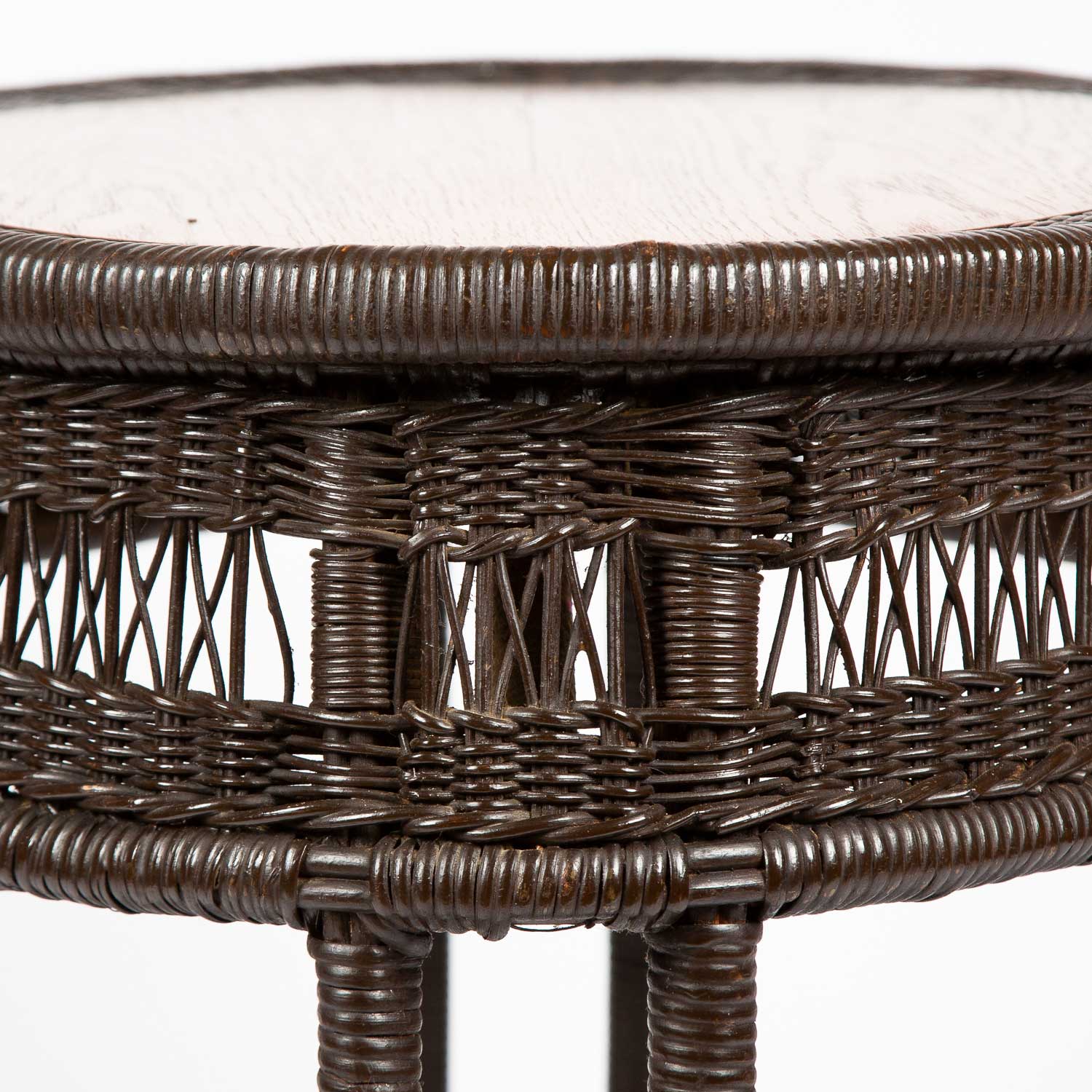 Tall Rattan Table Rattan Table - oak and rattan oval table width: 85 cm.