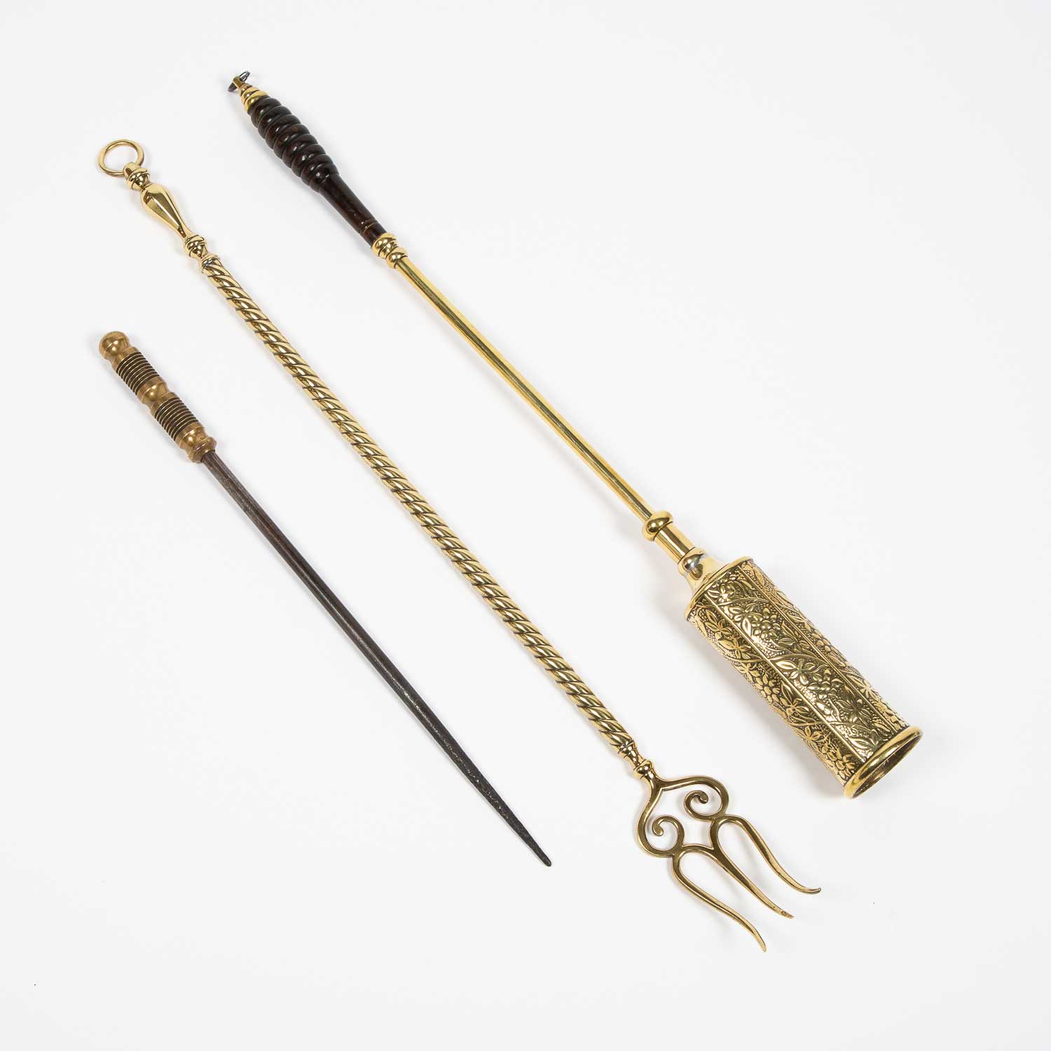 Brass fireplace tools