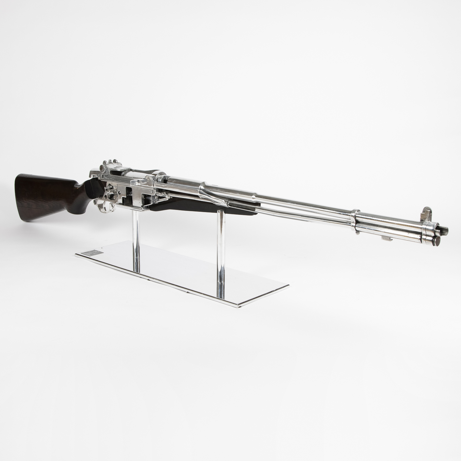 Double scale cutaway demonstration model of a Garand M1 rifle