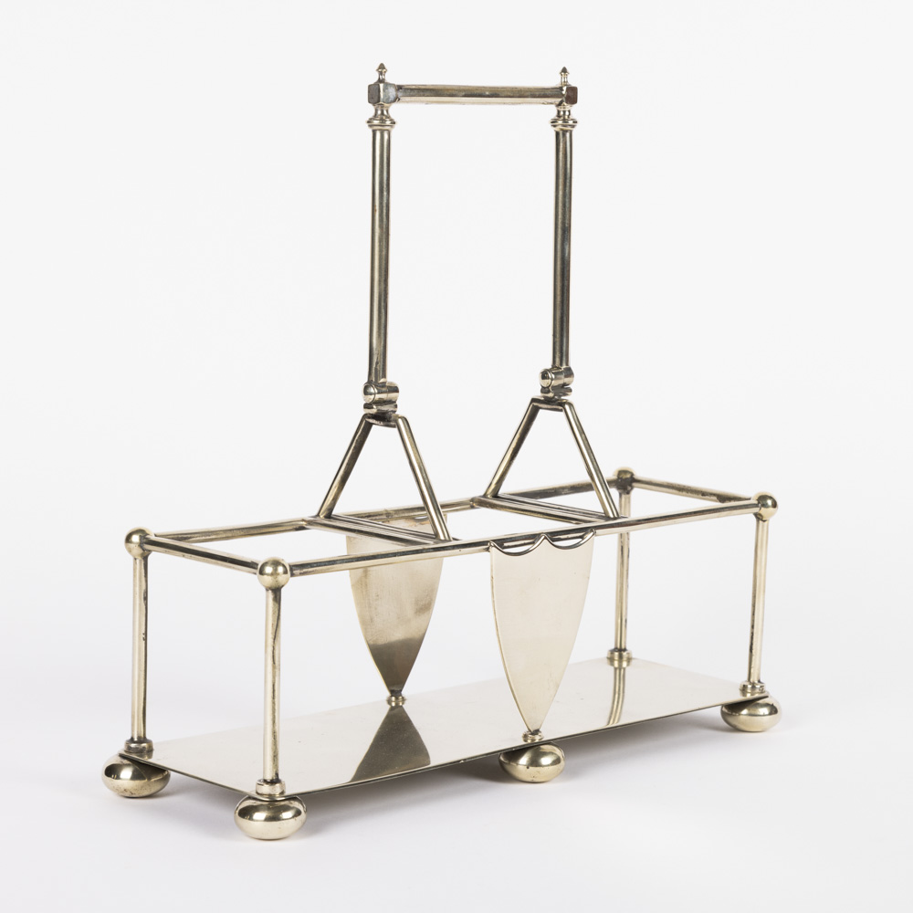 Silver plated decanter and bottle holder