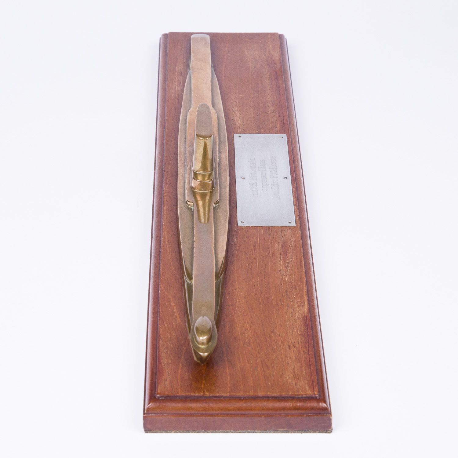 bronze waterline model of the Royal Navy submarine HMS Finwhale