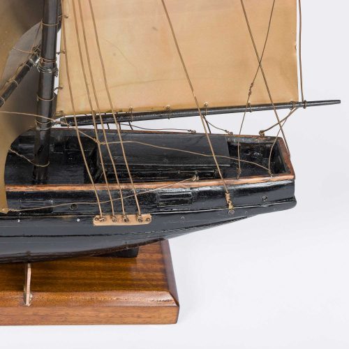 model of a three mast sailing ship Golden Horizon stern