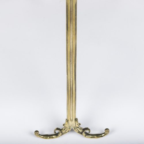French brass oval table top dressing mirror stand